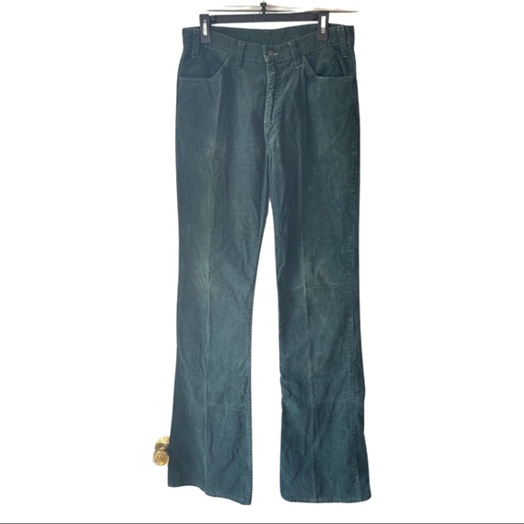 Levi's Other - Vintage 1960s/70s green corduroy Levi’s blank white tab flare pants